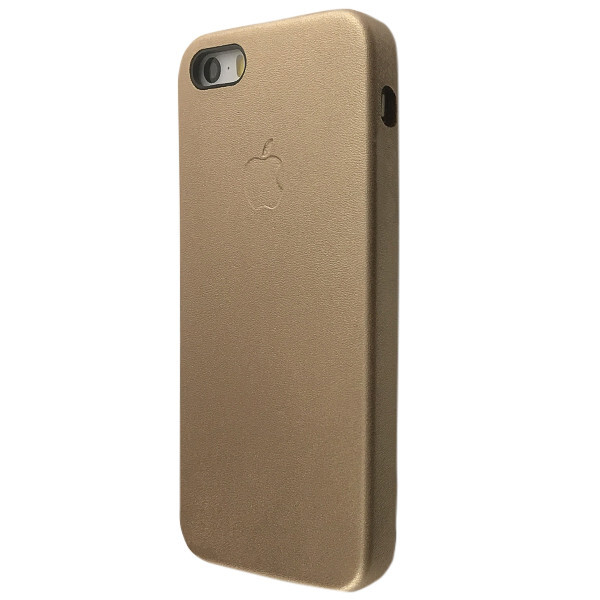 

Чехол-накладка DK-Case кожа закрытый с лого яблоком под оригинал для Apple iPhone 5/5S (gold)