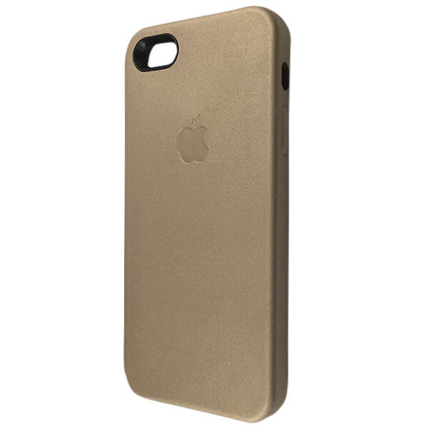 

Чехол-накладка DK-Case кожа с лого яблоком для оригинал для Apple iPhone 5/5S (gold)
