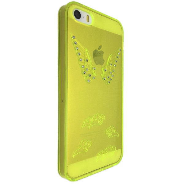 

Чехол-накладка DK-Case силикон Крылья с камнями для Apple iPhone 5/5S (light green)