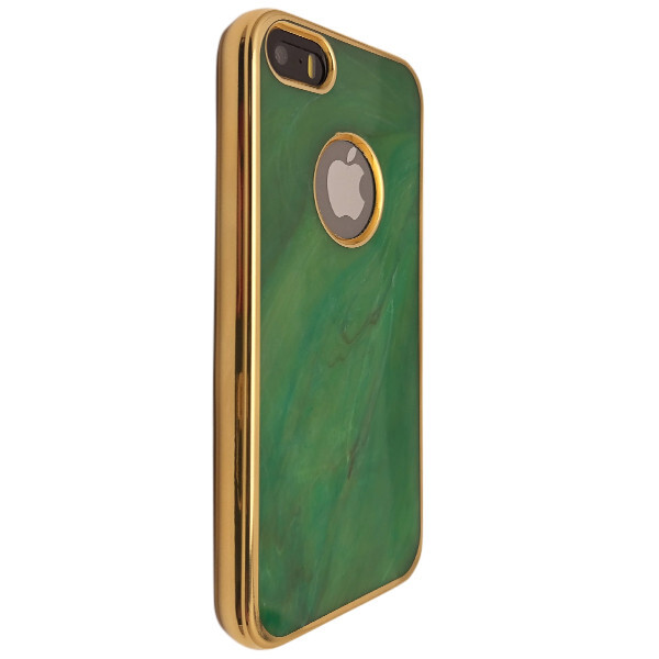

Чехол-накладка DK-Case силикон Мрамор с хром бортом для Apple iPhone 5/5S (green)
