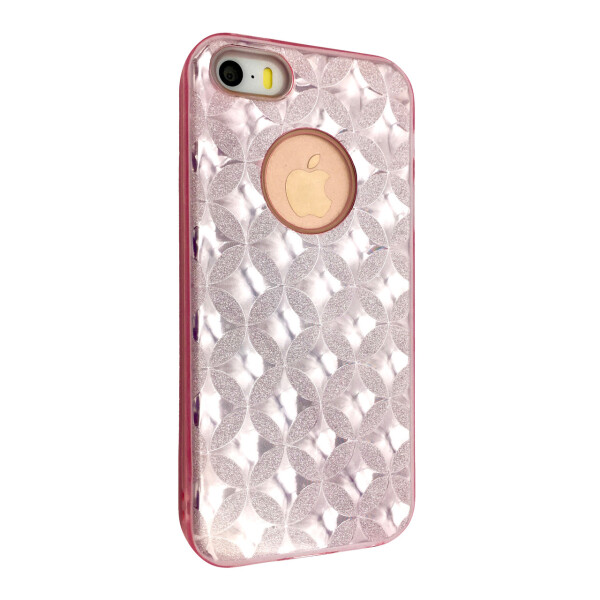 

Чехол-накладка DK-Case силикон райский дождик пластик вставка Stars для Apple iPhone 5/5S (pink light)