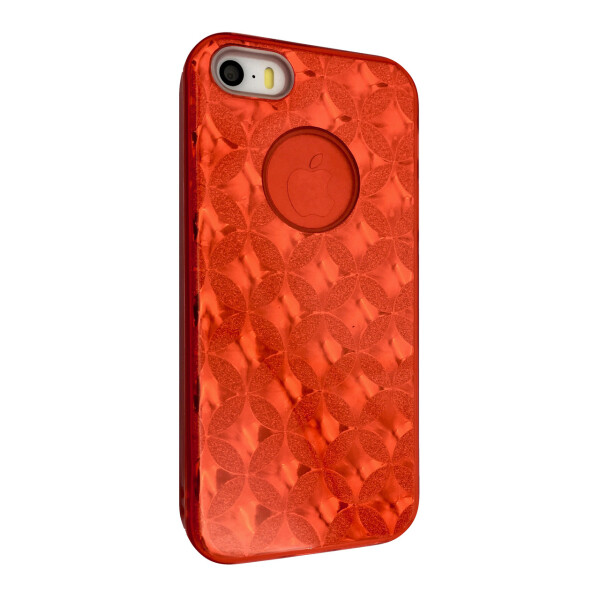 

Чехол-накладка DK-Case силикон райский дождик пластик вставка Stars для Apple iPhone 5/5S (red)