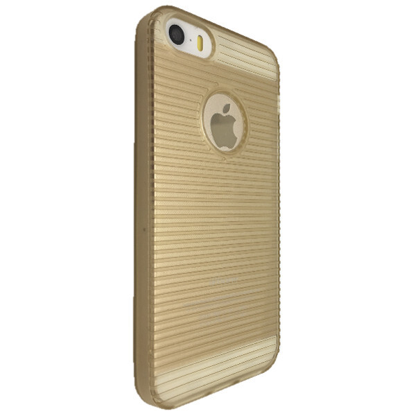 

Чехол-накладка DK-Case силикон ребристый с вырезом под лого для Apple iPhone 5/5S (gold)