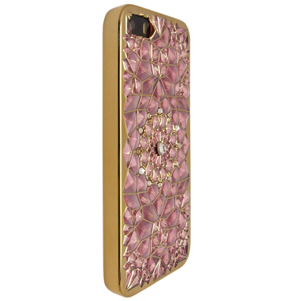 

Чехол-накладка DK-Case силикон с хром бортом Diamond Lotos для Apple iPhone 5/5S (gold/pink)