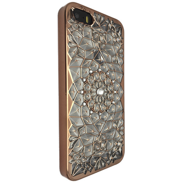 

Чехол-накладка DK-Case силикон с хром бортом Diamond Lotos для Apple iPhone 5/5S (rose gold)