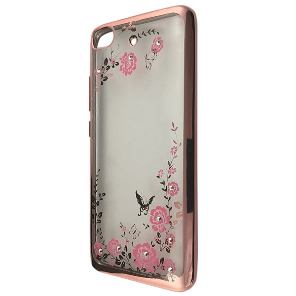 

Чехол-накладка DK-Case силикон с хром бортом и цветами для Xiaomi Mi 5S (rose gold)