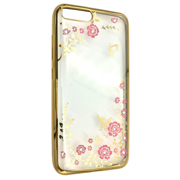 

Чехол-накладка DK-Case силикон с хром бортом и цветами для Xiaomi Mi 6 (gold)