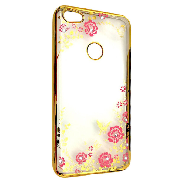 

Чехол-накладка DK-Case силикон с хром бортом и цветами для Xiaomi Redmi Note 5A Prime (gold)