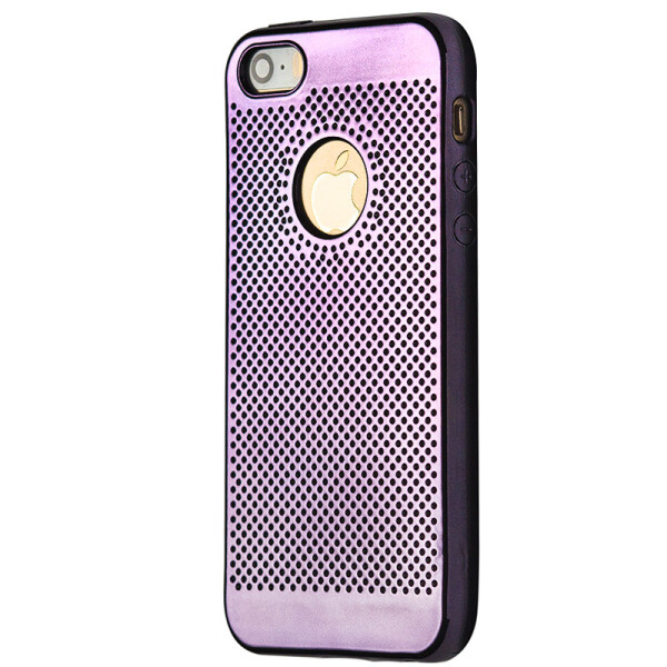 

Чехол-накладка DK-Case силикон хром Перфорация для Apple iPhone 5/5S (grey)