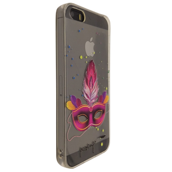 

Чехол-накладка Parengo силикон прозрачный Rio для Apple iPhone 5 / 5S (pink)