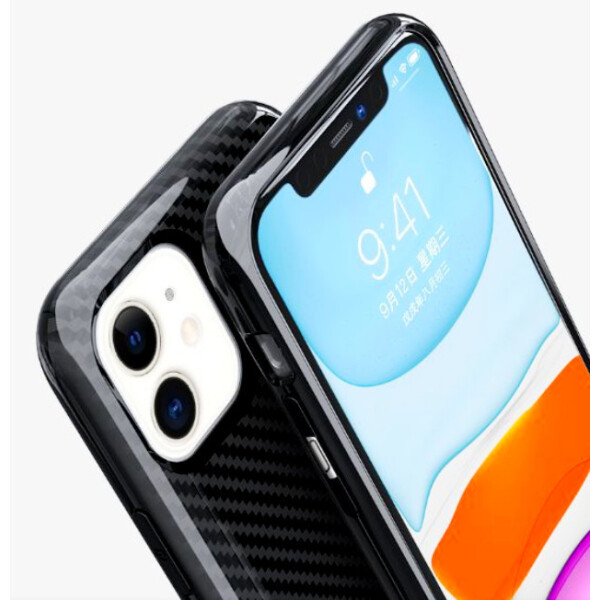 

Чехол-накладка Silicone Carbon Glance для Apple iPhone 11 (black)