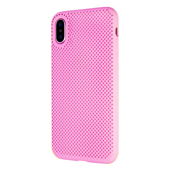 

Чехол-накладка Silicone Case Perforation для Apple iPhone X / XS (pink light)