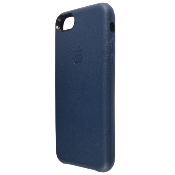 

Чехол-накладка кожа с лого яблоком под оригинал для Apple iPhone 7 / 8 (dark blue)