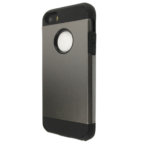 

Чехол-накладка пластик Spigen Slim Armor окошко под лого для Apple iPhone 5/5S (grey)