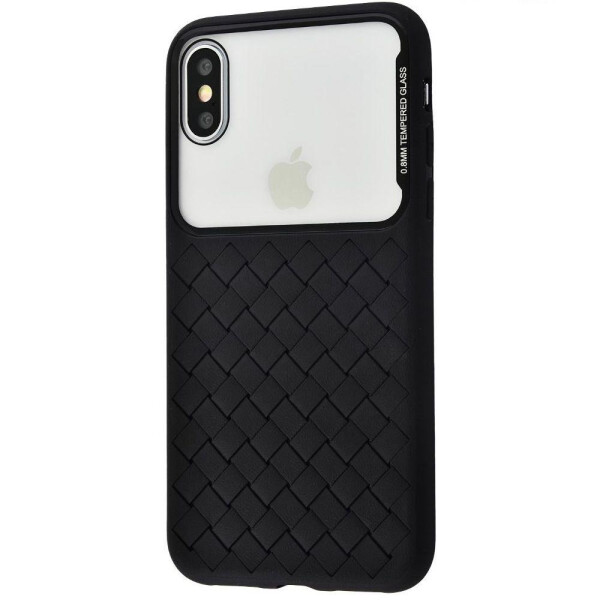 

Чехол-накладка силикон Baseus Glass And Weaving Case для Apple iPhone X / XS (black) (WIAPIPH58-BL01)