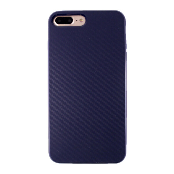 

Чехол-накладка силикон Carbon глянец борт 0.5 для Apple iPhone 7 / 8 Plus (blue)