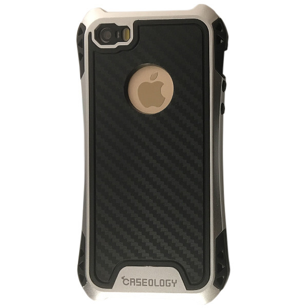 

Чехол-накладка силикон Caseology Amira Carbon для Apple iPhone 5/5S (silver)