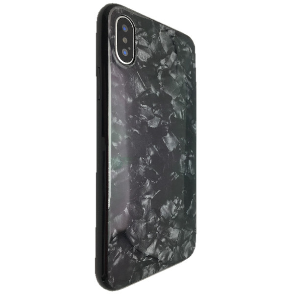 

Чехол-накладка силикон лак Мрамор для Apple iPhone X / XS (black)