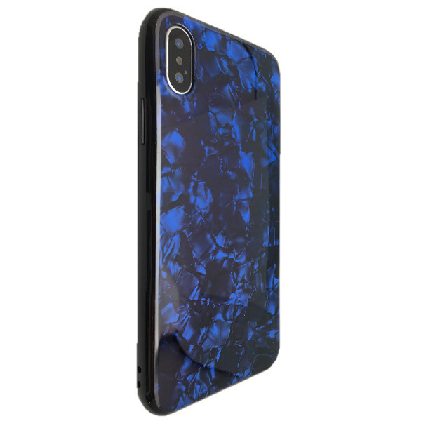 

Чехол-накладка силикон лак Мрамор для Apple iPhone X / XS (blue)