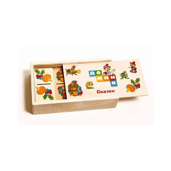 

Деревянная игрушка METR+ Домино в пенале Сказки (MD 0017-1)