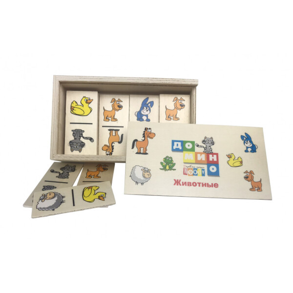 

Деревянная игрушка METR+ Домино в пенале, Животные домашние (MD 0017-5)