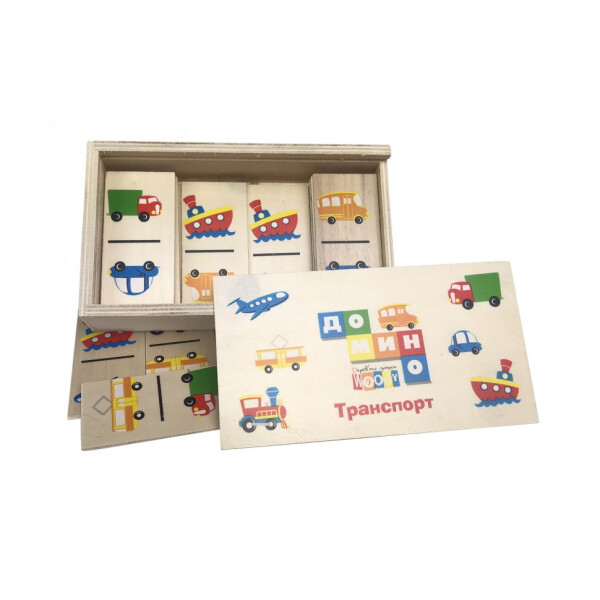 

Деревянная игрушка METR+ Домино в пенале, Транспорт (MD 0017-6)