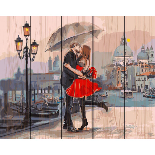 

Картина по номерам на дереве. Rainbow Art "Свидание в Венеции" GXT9991-RA