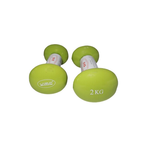

Гантели для фитнеса неопреновые LiveUp Vinyl Dumbbell Egg Head, 2 шт по 2 кг (LS2001-2)