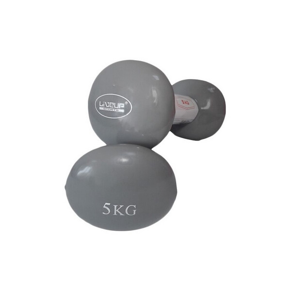 

Гантели для фитнеса неопреновые LiveUp Vinyl Dumbbell Egg Head, 2 шт по 5 кг (LS2001-5)