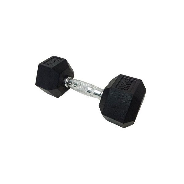 

Гантель профессиональная шестигранная обрезиненная HouseFit DD-6442-8, 8 кг