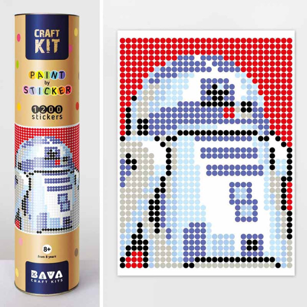 

Картина по номерам с наклейками в тубусе R2-D2, 33х48см, 1200 стикеров. 1876