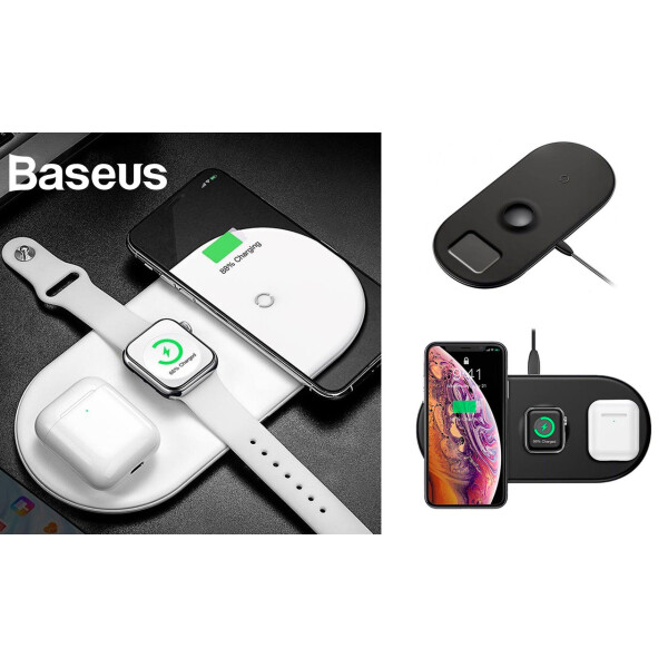 

Беспроводное зарядное устройство Baseus Smart 3-in-1 Wireless Charger 18W For Phone + Watch + Pods Black