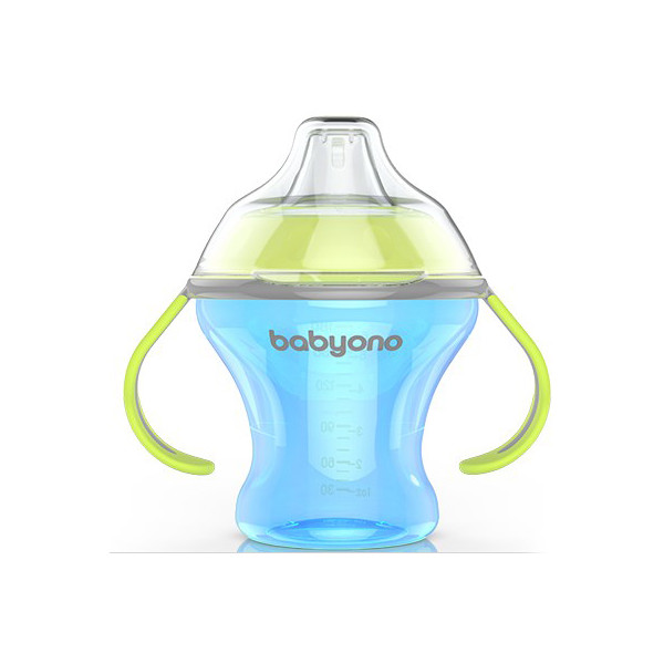 

Кружка-непроливайка с мягким носиком BabyOno Natural Nursing, 180 мл Голубая (1456)