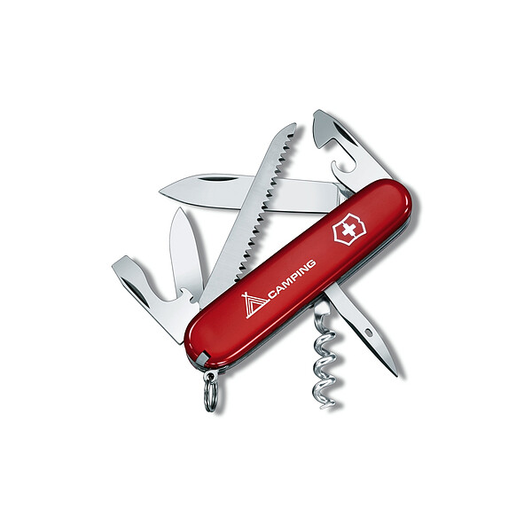 

Нож швейцарский Victorinox Swiss Army Camper красный с логотипом Camping