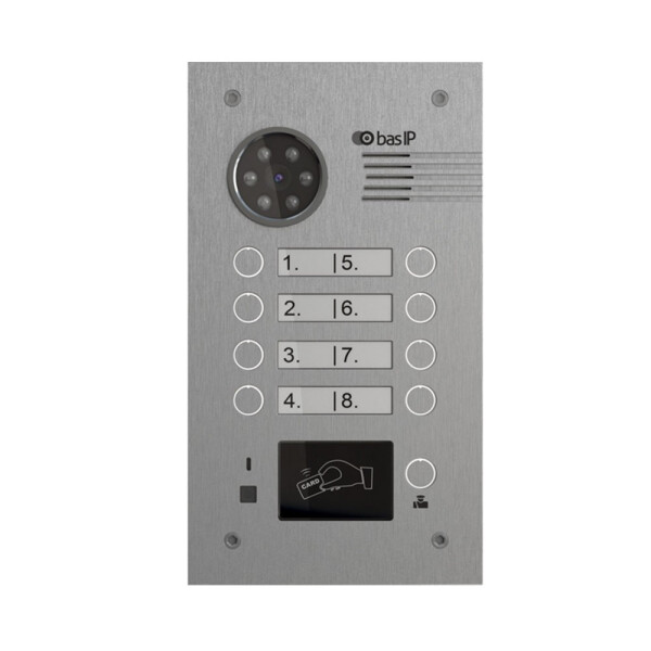 

Многоабонентская IP вызывная панель Bas-IP BA-08E Silver EM-Marin