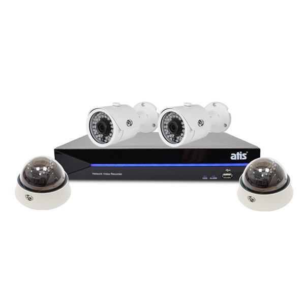 

Комплект IP видеонаблюдения ATIS Starter Kit IP 2ext 2int