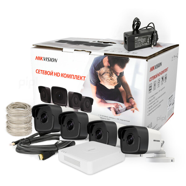 

Комплект IP видеонаблюдения Hikvision NK4E0-1T