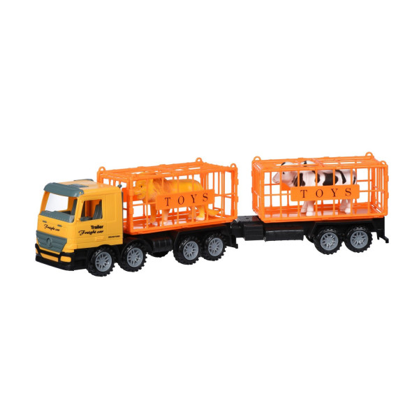 

Машинка инерционная Same Toy Super Combination Грузовик красный для перевозки животных с прицепом 98-91Ut-1