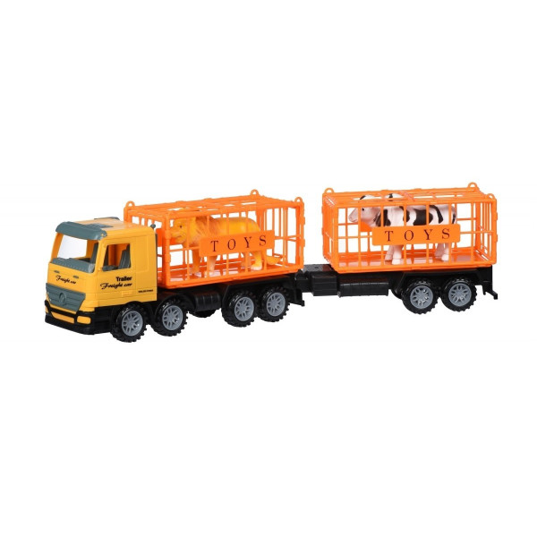 

Машинка инерционная Same Toy Super Combination Грузовик желтый для перевозки с прицепом 98-91Ut-2