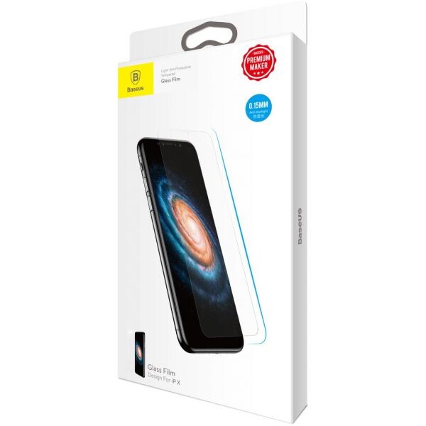 

Защитное стекло для телефона Baseus Slim Tempered Glass Film 0.2mm for iPhone X/XS Transparent (SGAPIPHX-ASB02)