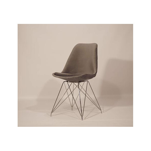 

Стул Onder Mebli Milan Soft Chrom ML Бархат Серый В-3