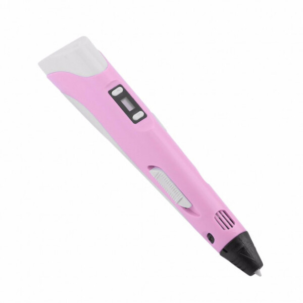

3D ручка PEN-2 UTM c LCD дисплеем и набором пластика Розовая