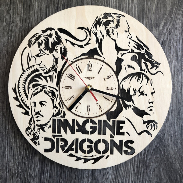

Концептуальные настенные часы в интерьер «Imagine Dragons»