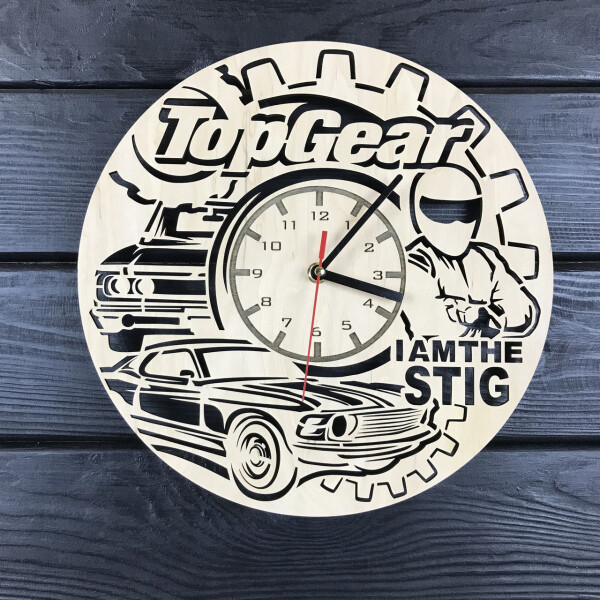 

Концептуальные настенные часы из дерева «Top Gear»
