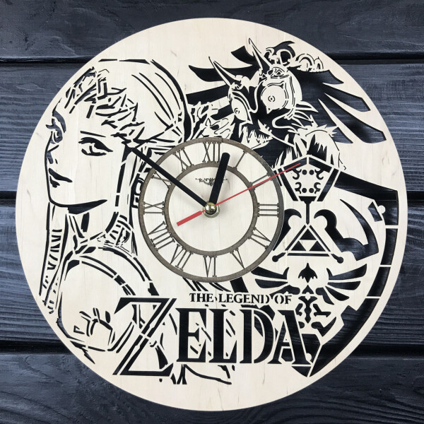 

Круглые молодежные настенные часы из дерева «The Legend of Zelda»