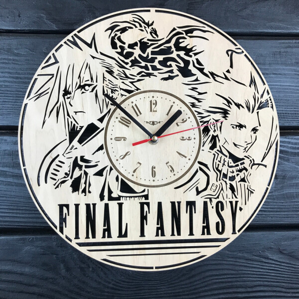 

Необычные деревянные часы в интерьер «Final Fantasy»