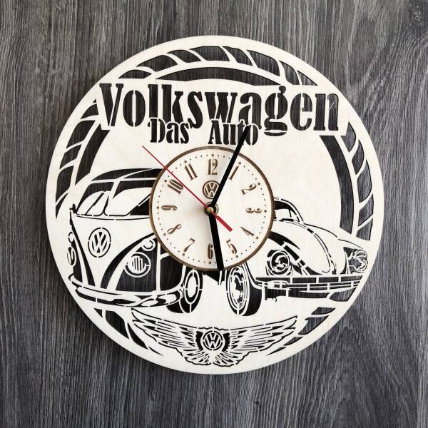 

Стильные часы из дерева настенные «Volkswagen»
