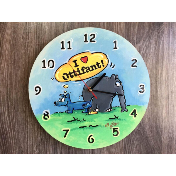 

Цветные хендмейд часы из дерева «Слоник Оттифантен»