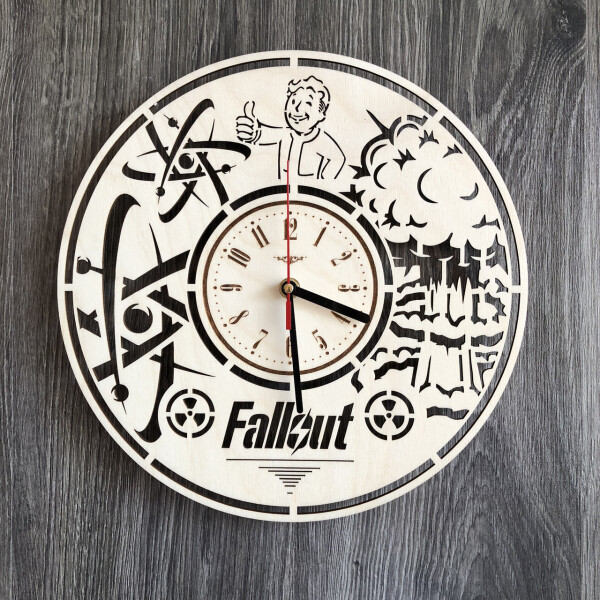 

Часы из натурального дерева настенные по мотивам «Fallout»
