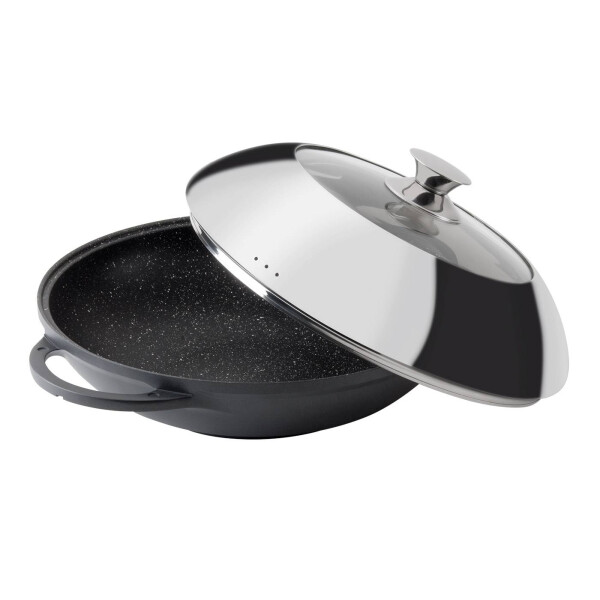 

Сковорода WOK с крышкой GRANCHIO Marmo Induction d 32 cм [88013]